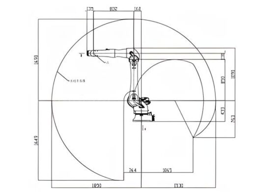 Phạm vi hoạt động của cánh tay robot