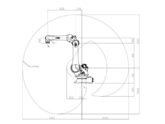 Robot công nghiệp sáu trục tải trọng trung bình KW1080B-2200