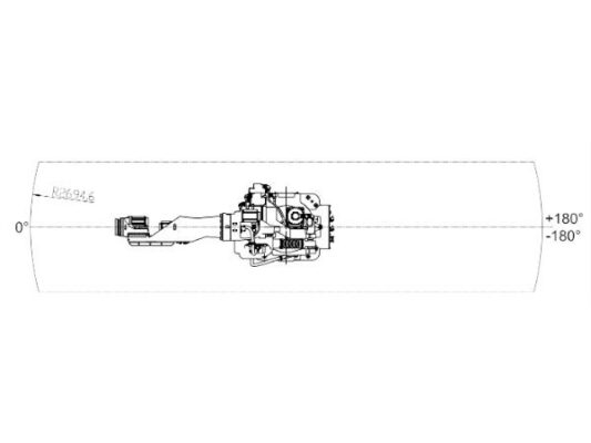 Cổ tay có thể chịu tải trọng 220kg và bán kính làm việc lên đến 2700mm.
