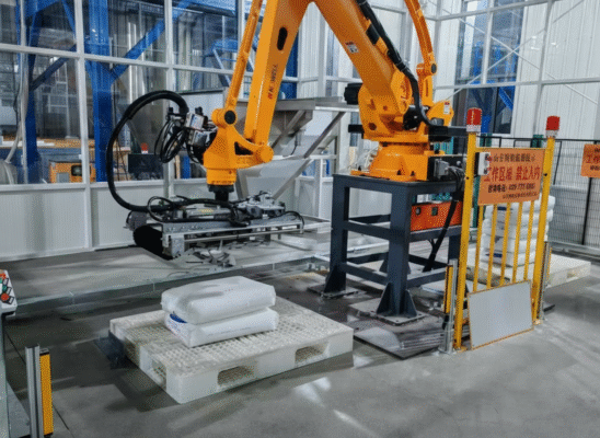 robot mở bao và cấp liệu tự động